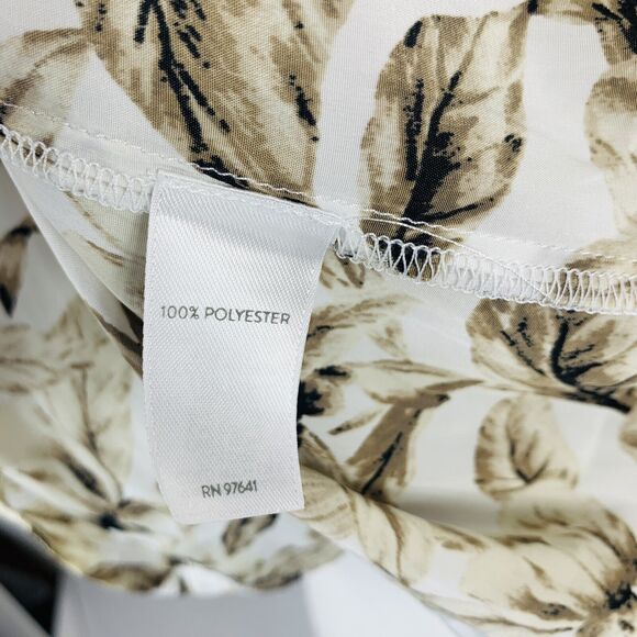 J. Jill Blouse Short Sleeve Floral Print Sepia Scoop Neck Keyhole Size Large - Picture 6 of 7